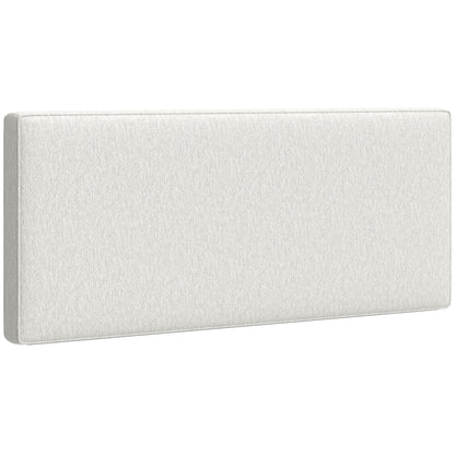 Padded Linen-Effect Wall Headboard, 140 x 60 cm (55 x 24 in), Cream — Eucalyptus Frame, Easy Wall-Mount