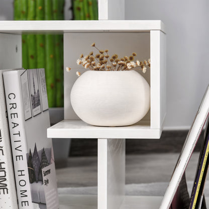 White Side Table with Storage Shelves for Living Room Bedroom 45x40x55 cm