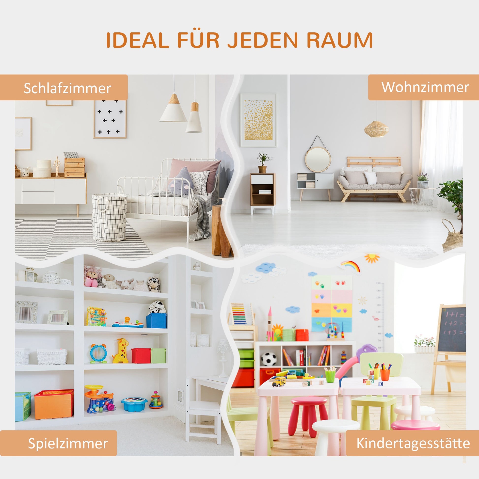 Children's Shelf Bookshelf with Seat Bench Children's Bench with 6 Compartments Seat Box with 3 Cushions Toy Chest from 3 Years White+Gray 103 x 30 x 62 cm