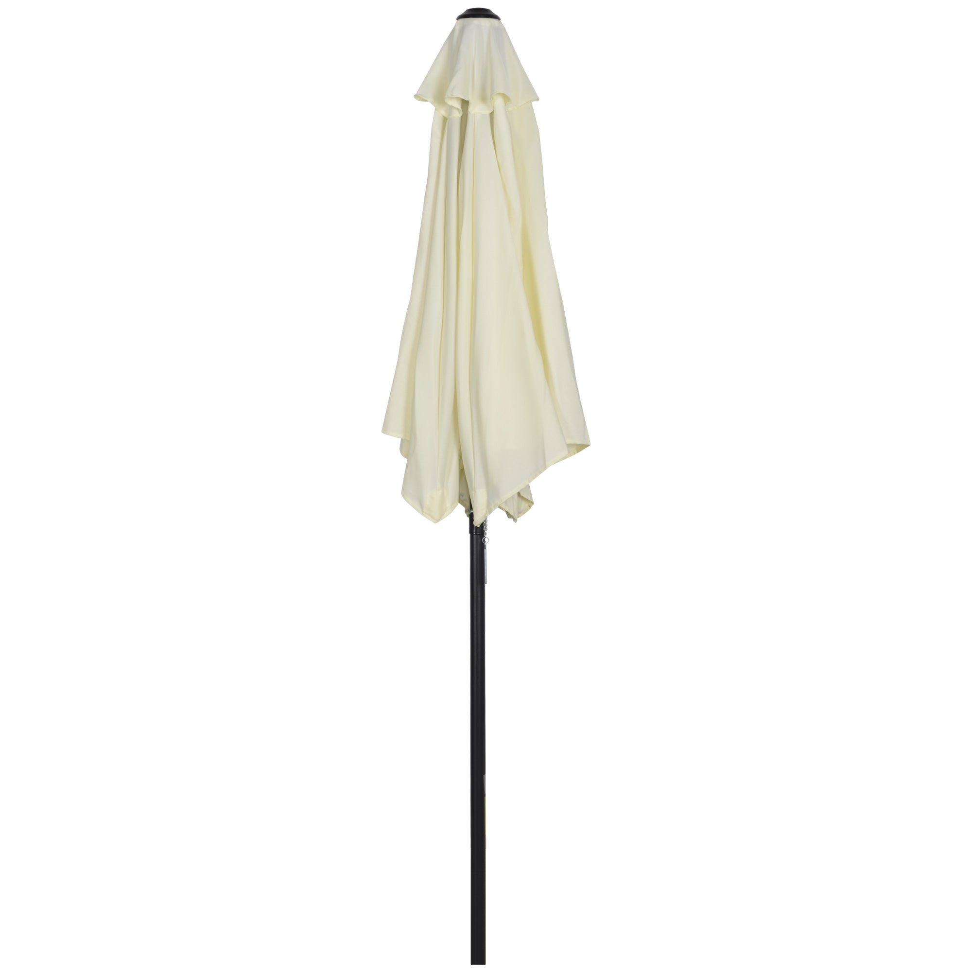 Outdoor Terrace Umbrella Ø2x2 m Patio Umbrella with Ventilated Roof and Detachable Aluminum Pole Garden Umbrella Patio Beige