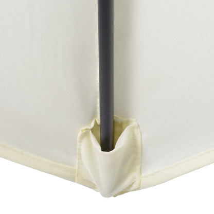 Outdoor Terrace Umbrella Ø2x2 m Patio Umbrella with Ventilated Roof and Detachable Aluminum Pole Garden Umbrella Patio Beige