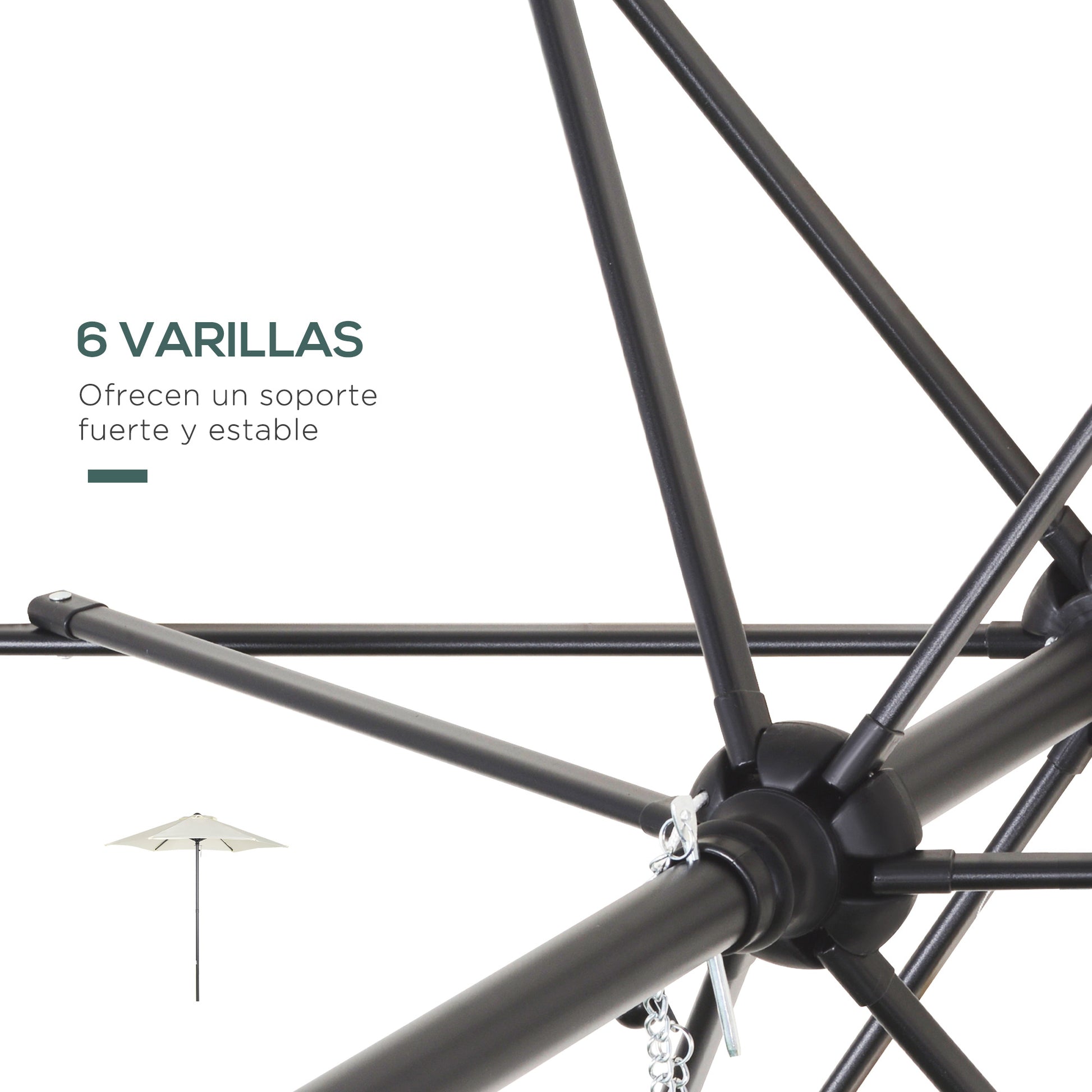 Outdoor Terrace Umbrella Ø2x2 m Patio Umbrella with Ventilated Roof and Detachable Aluminum Pole Garden Umbrella Patio Beige