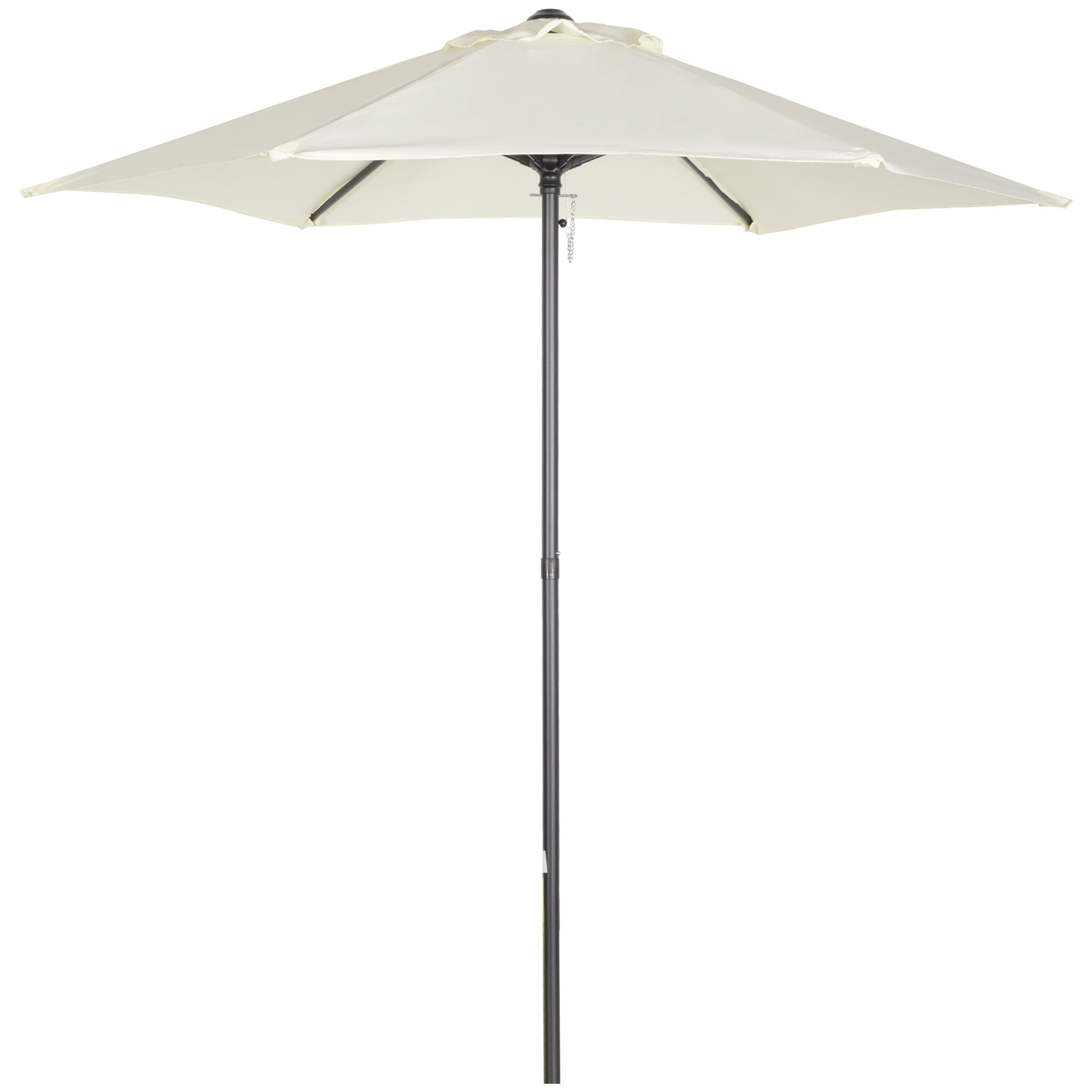 Outdoor Terrace Umbrella Ø2x2 m Patio Umbrella with Ventilated Roof and Detachable Aluminum Pole Garden Umbrella Patio Beige