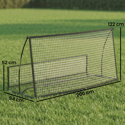 SPORTNOW 2-in-1 Foldable Rebound Net — Portable Soccer Rebounder with Carry Bag for Soccer & Baseball Training, Garden, 200 x 94 x 122 cm (78.7 x 37.0 x 48.0 in), Black