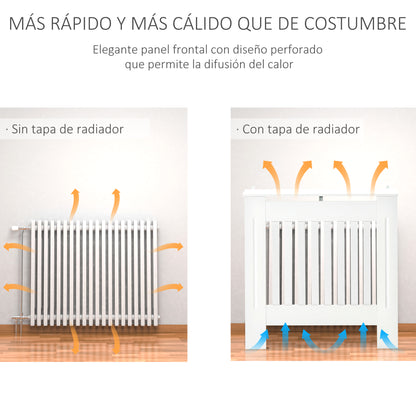 Radiator Cover Modern MDF Radiator Cabinet for Living Room Bedroom 78x19x81 cm White