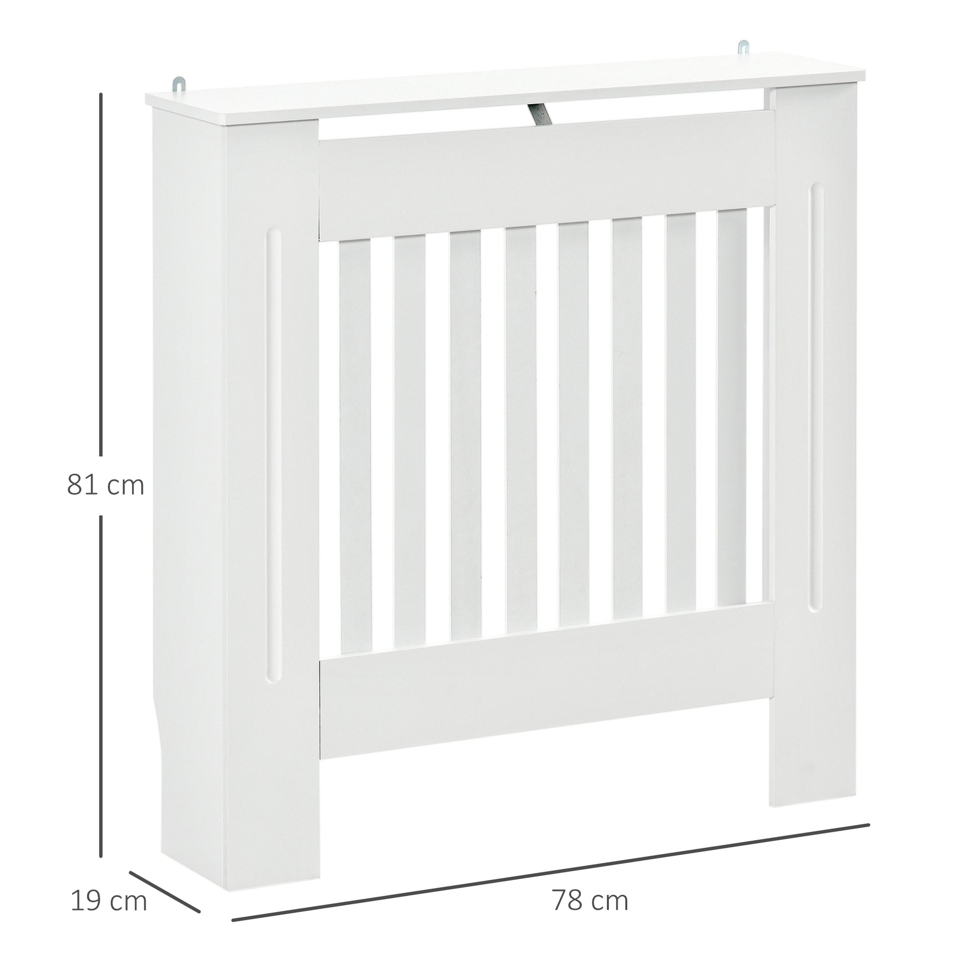 Radiator Cover Modern MDF Radiator Cabinet for Living Room Bedroom 78x19x81 cm White