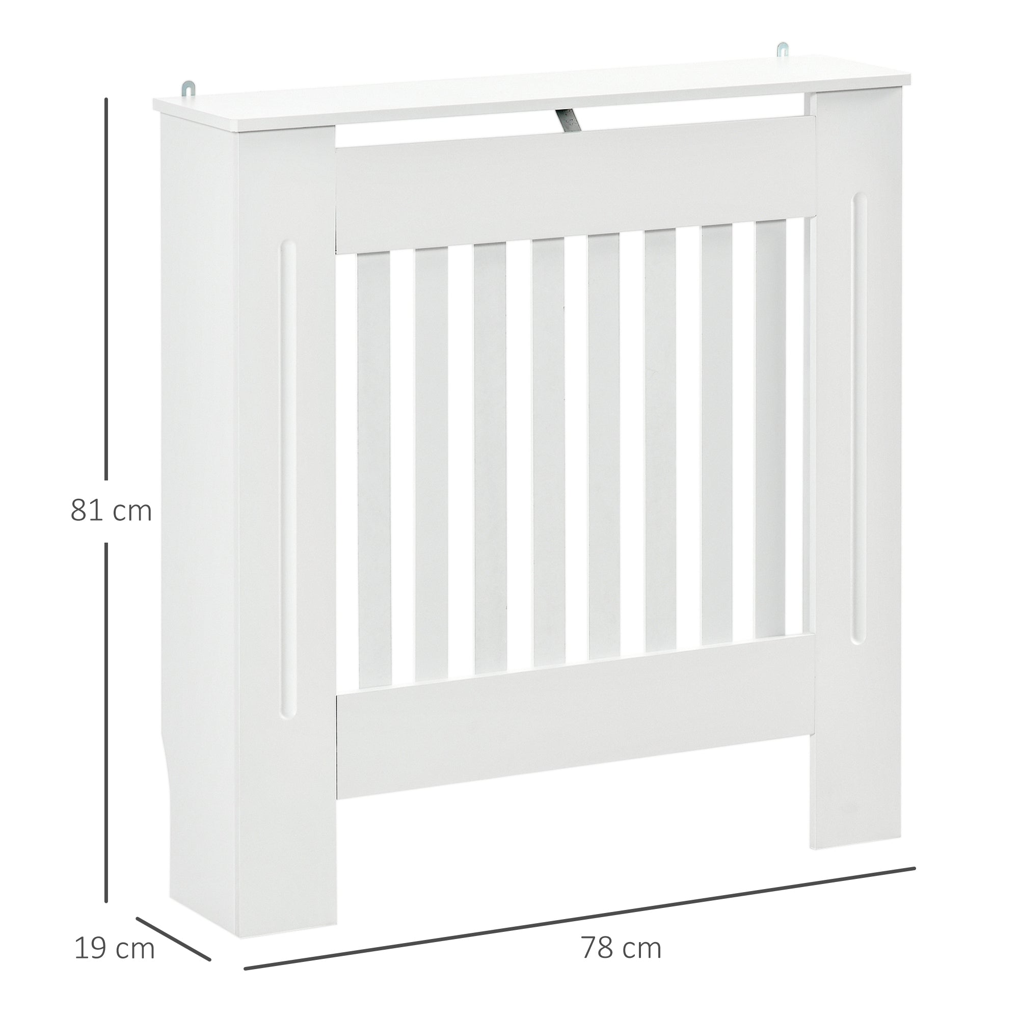 Radiator Cover Modern MDF Radiator Cabinet for Living Room Bedroom 78x19x81 cm White
