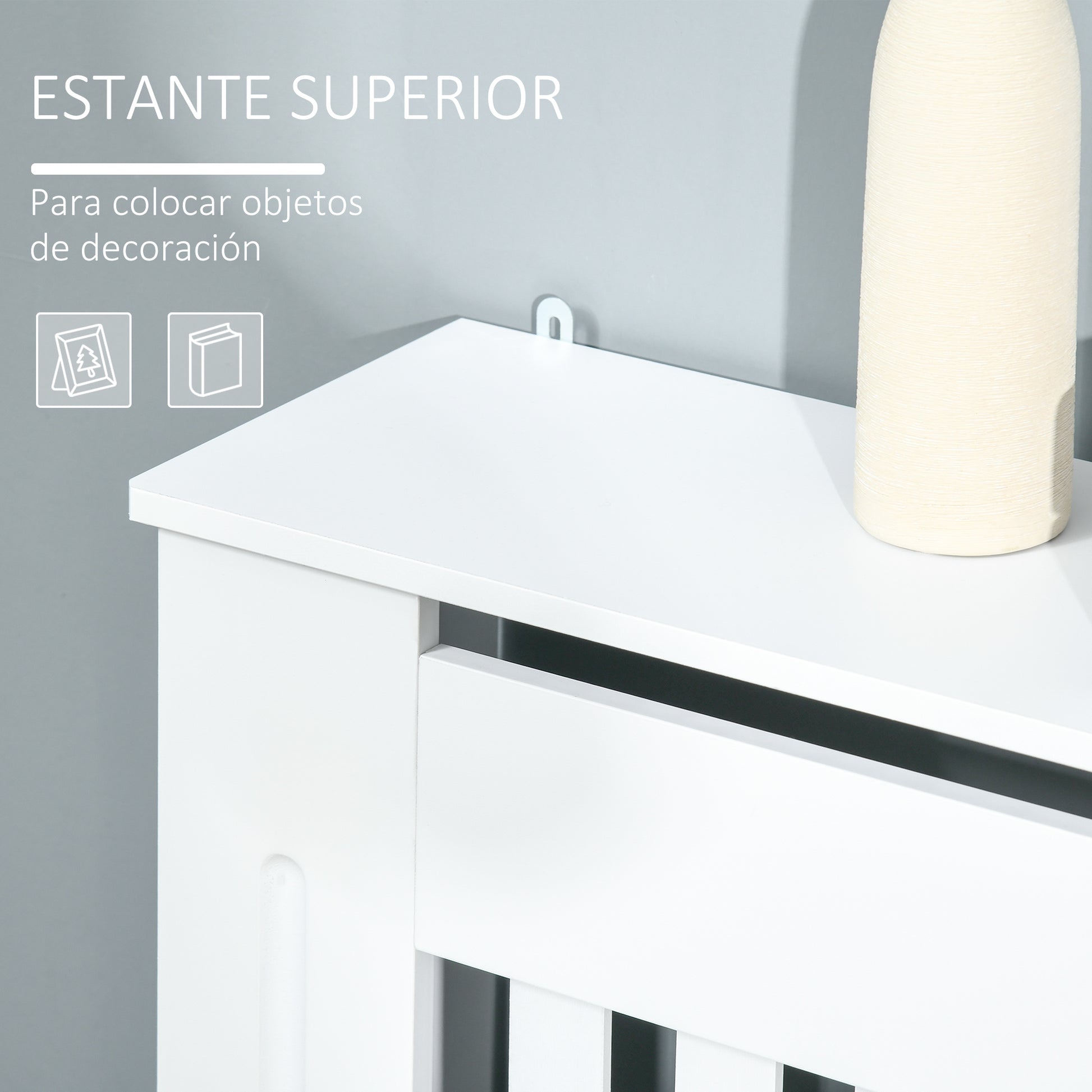 Radiator Cover Modern MDF Radiator Cabinet for Living Room Bedroom 78x19x81 cm White