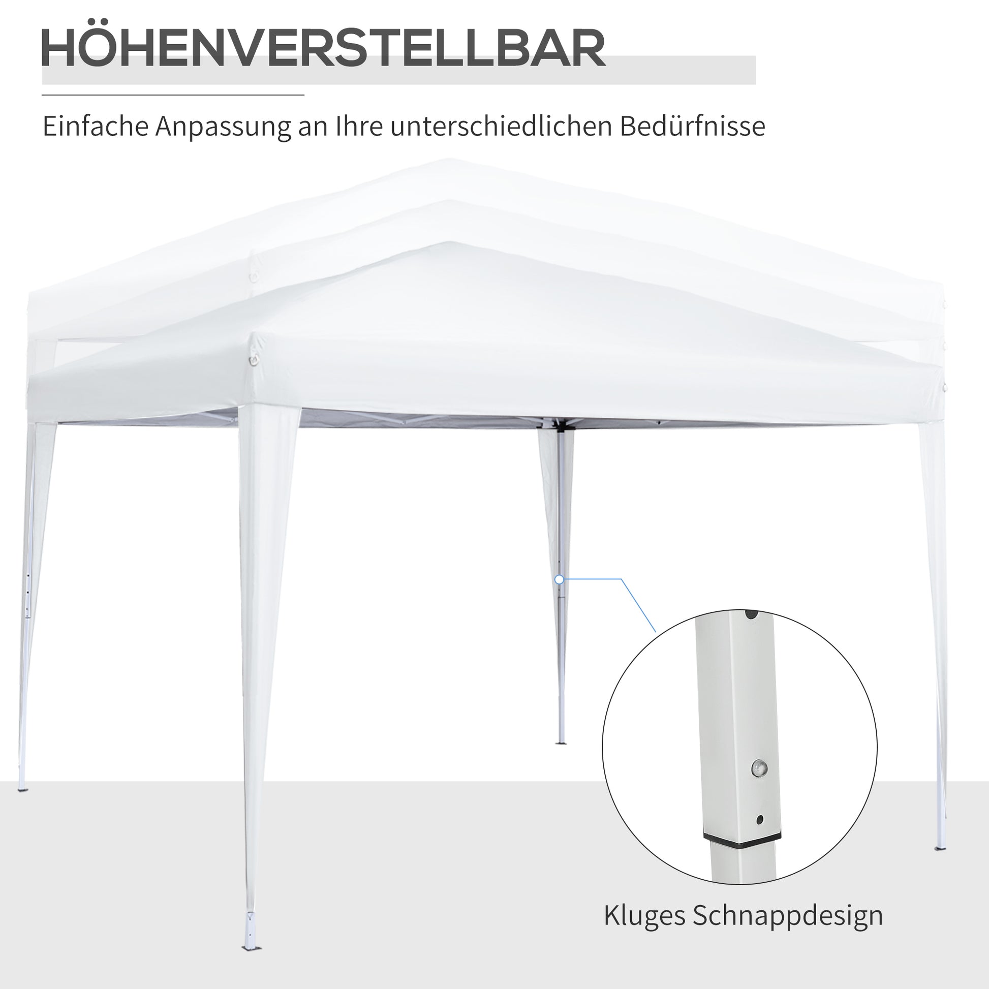 Pavilion approx. 3x3m, water-repellent Stable Winterproof Pop-up Folding Pavilion, UV Protection 50+, Foldable Party Tent Garden Tent with 4 Side Panels Bag Garden Pavilion for Camping Garden, White