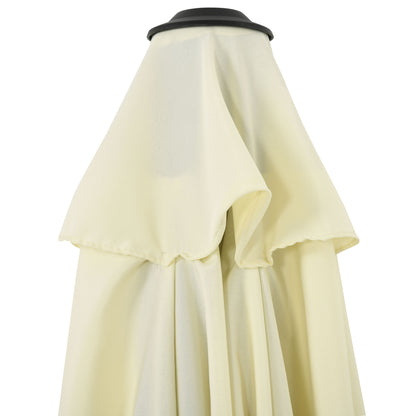 Garden Umbrella 2.7x2.5 m in Polyester and Metal with Adjustable Tilting Canopy at 45°, Beige and Black