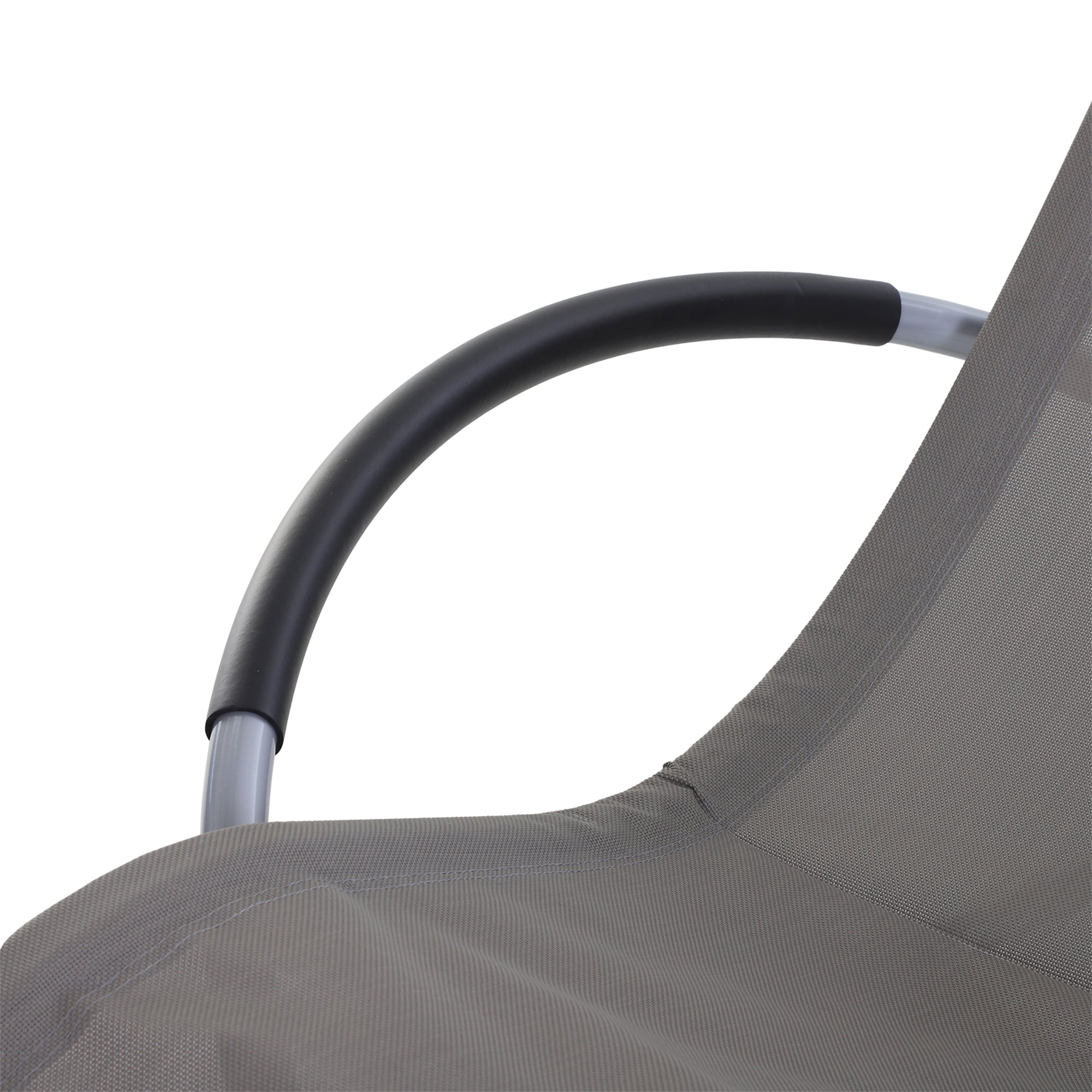 Modern Design Rocking Chair for Indoor and Outdoor Texteline 154x80x84cm Gray