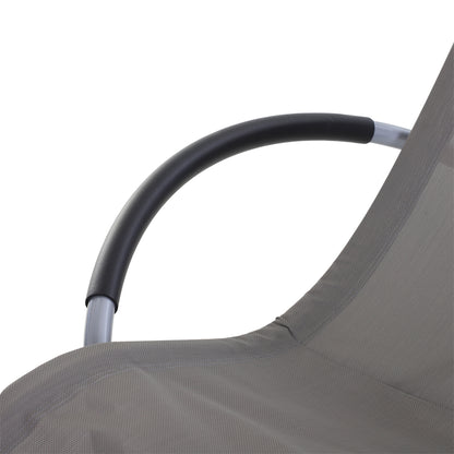 Modern Design Rocking Chair for Indoor and Outdoor Texteline 154x80x84cm Gray