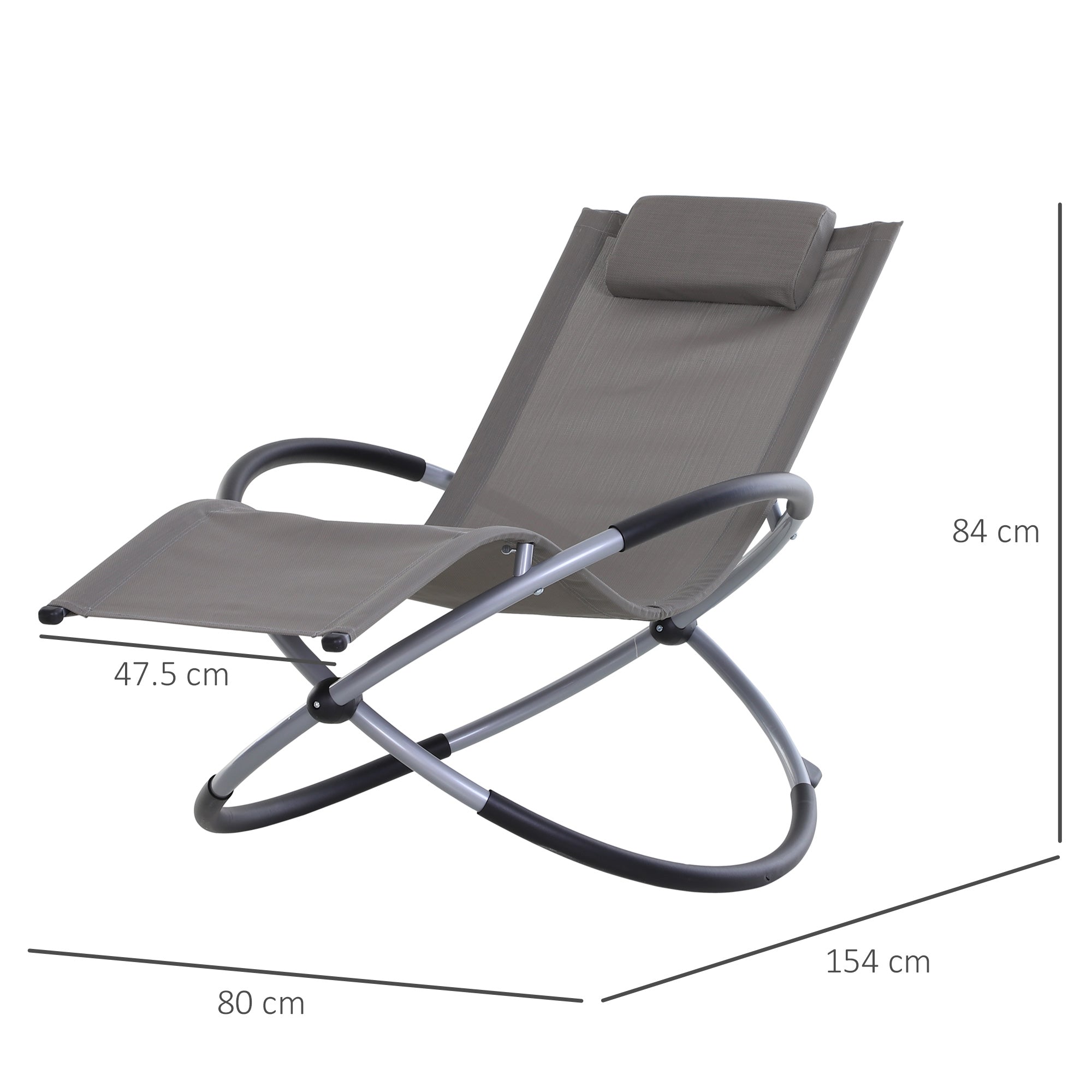 Modern Design Rocking Chair for Indoor and Outdoor Texteline 154x80x84cm Gray