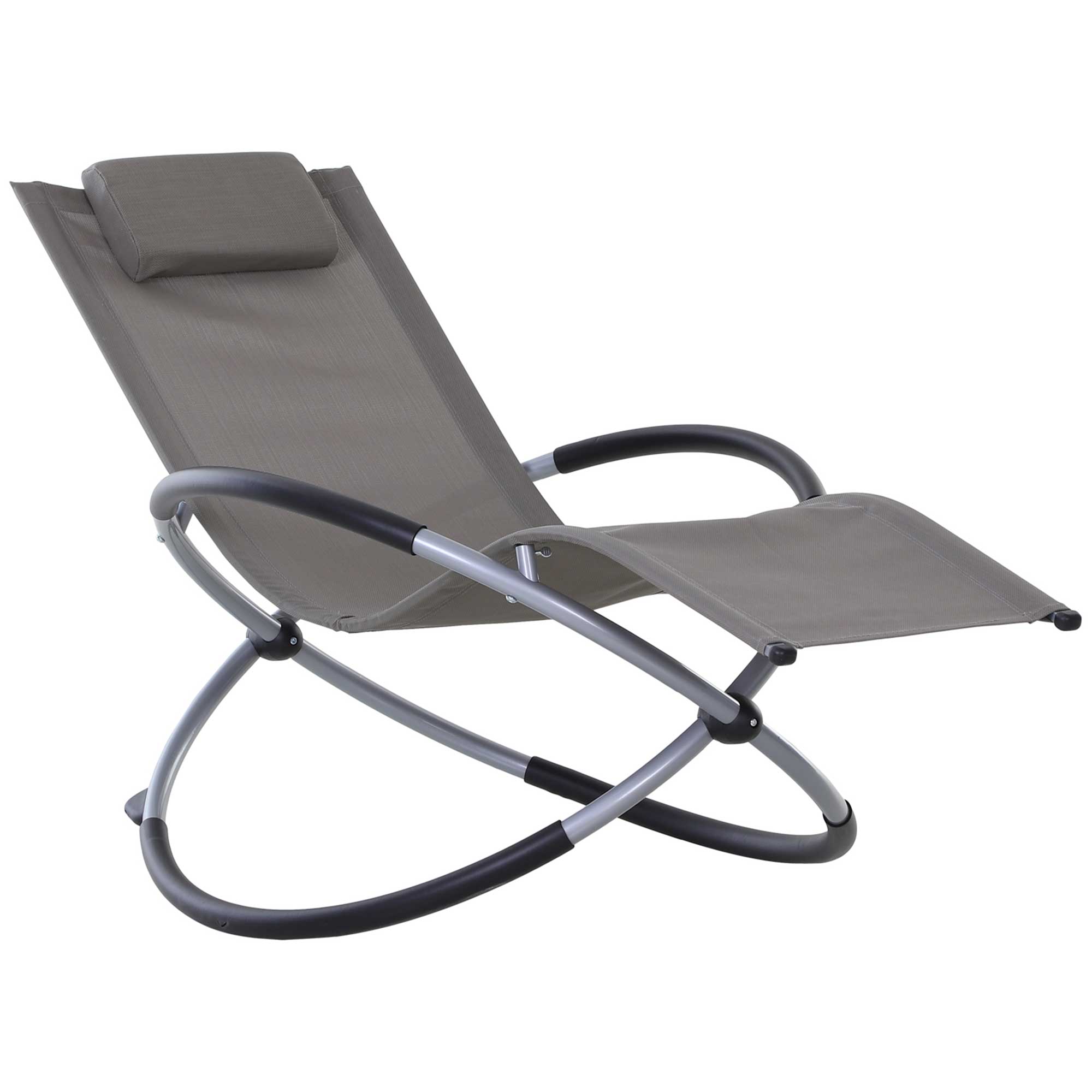 Modern Design Rocking Chair for Indoor and Outdoor Texteline 154x80x84cm Gray