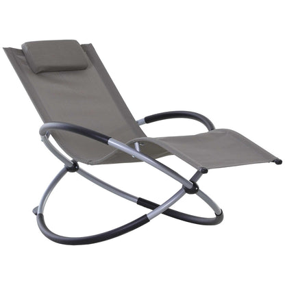 Modern Design Rocking Chair for Indoor and Outdoor Texteline 154x80x84cm Gray