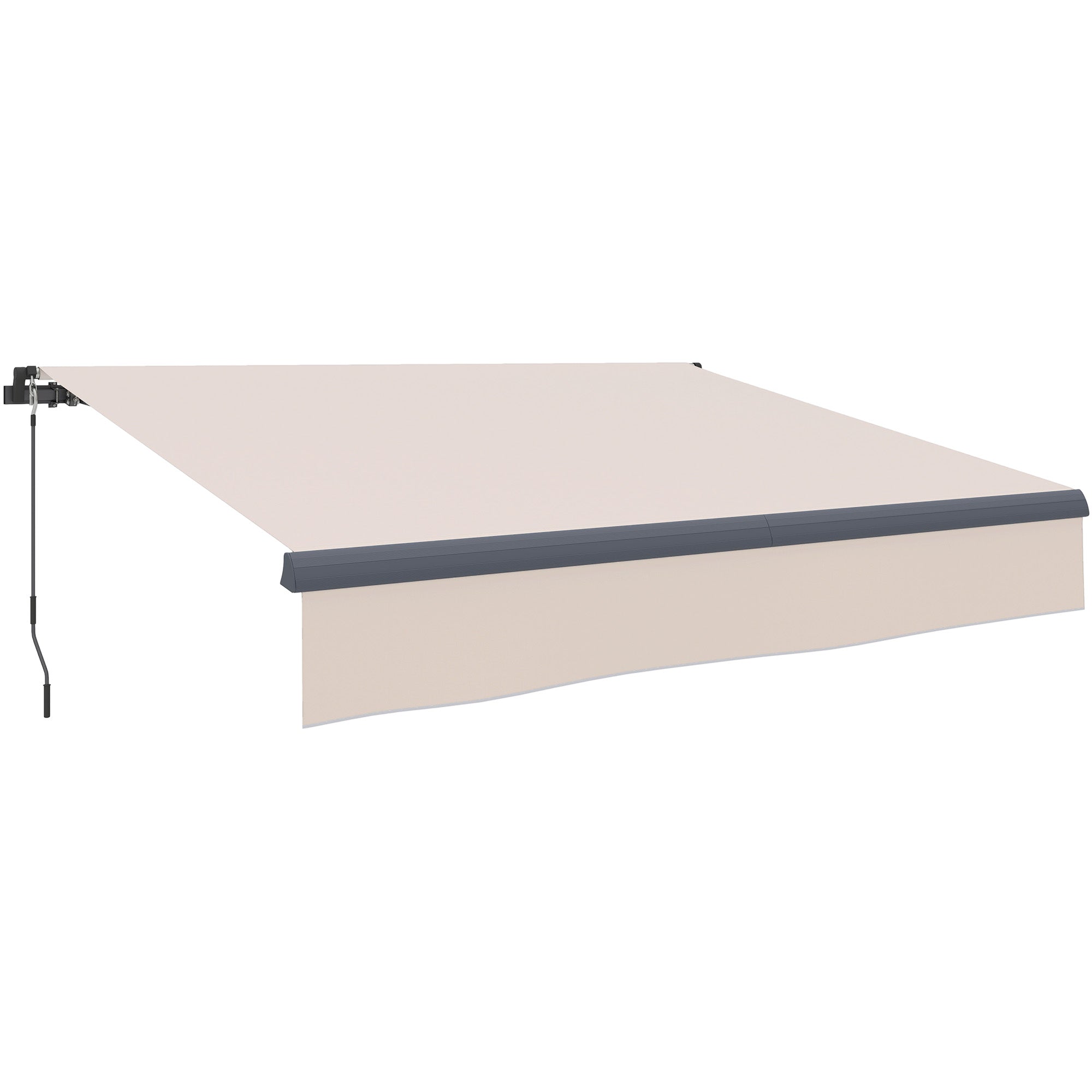Retractable Manual Awning 3x2 m Outdoor Patio Adjustable Roll-Out Awning with UV50+ Protection Aluminum and Metal Frame for Balcony Garden Cream