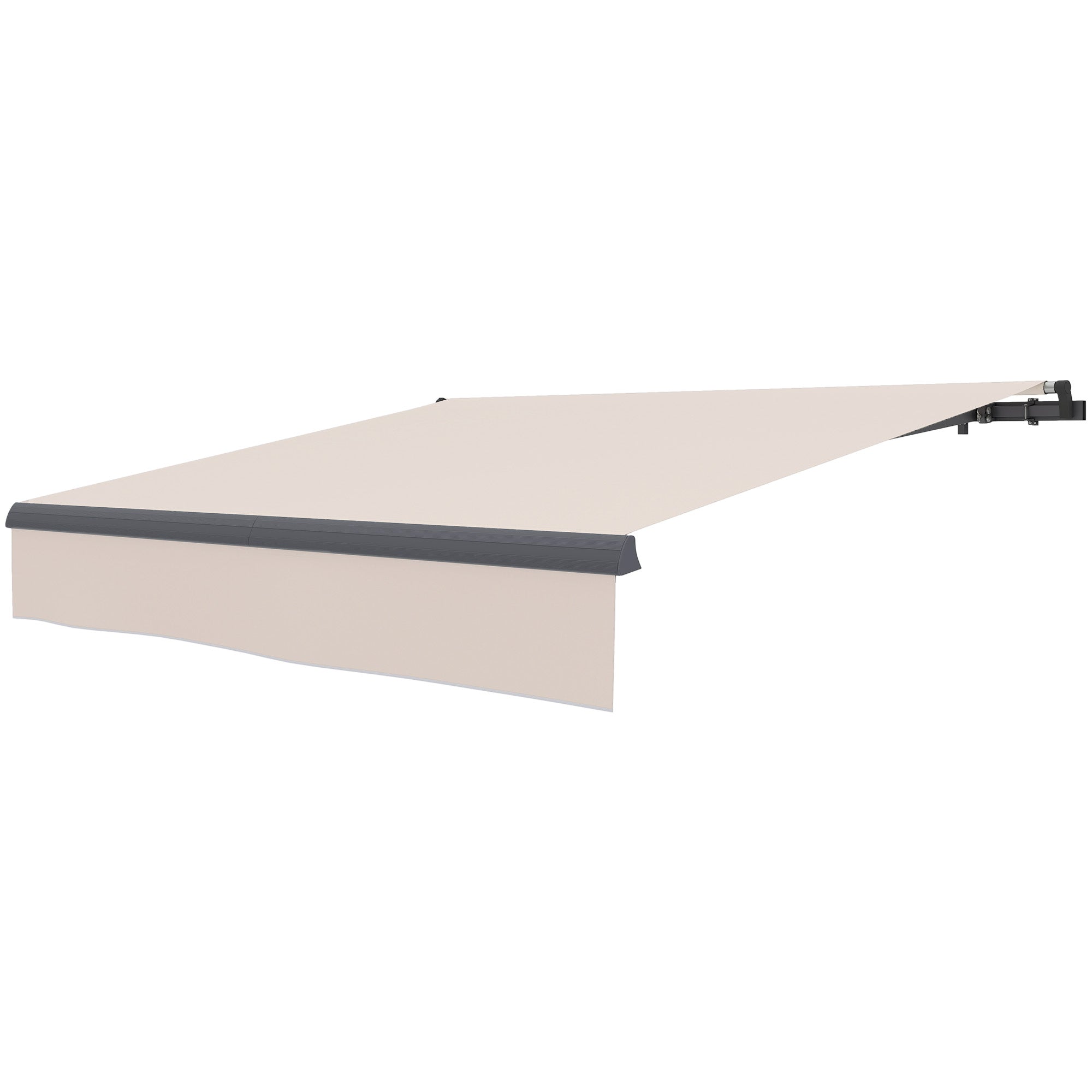 Retractable Manual Awning 3x2 m Outdoor Patio Adjustable Roll-Out Awning with UV50+ Protection Aluminum and Metal Frame for Balcony Garden Cream