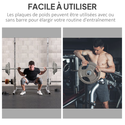 Weight Plates 2.5/2.5/5/5 kg, 4 Weightlifting Plates for 5 cm Olympic Bars, Dumbbell Plates for Weightlifting, Fitness, and Steel Weightlifting