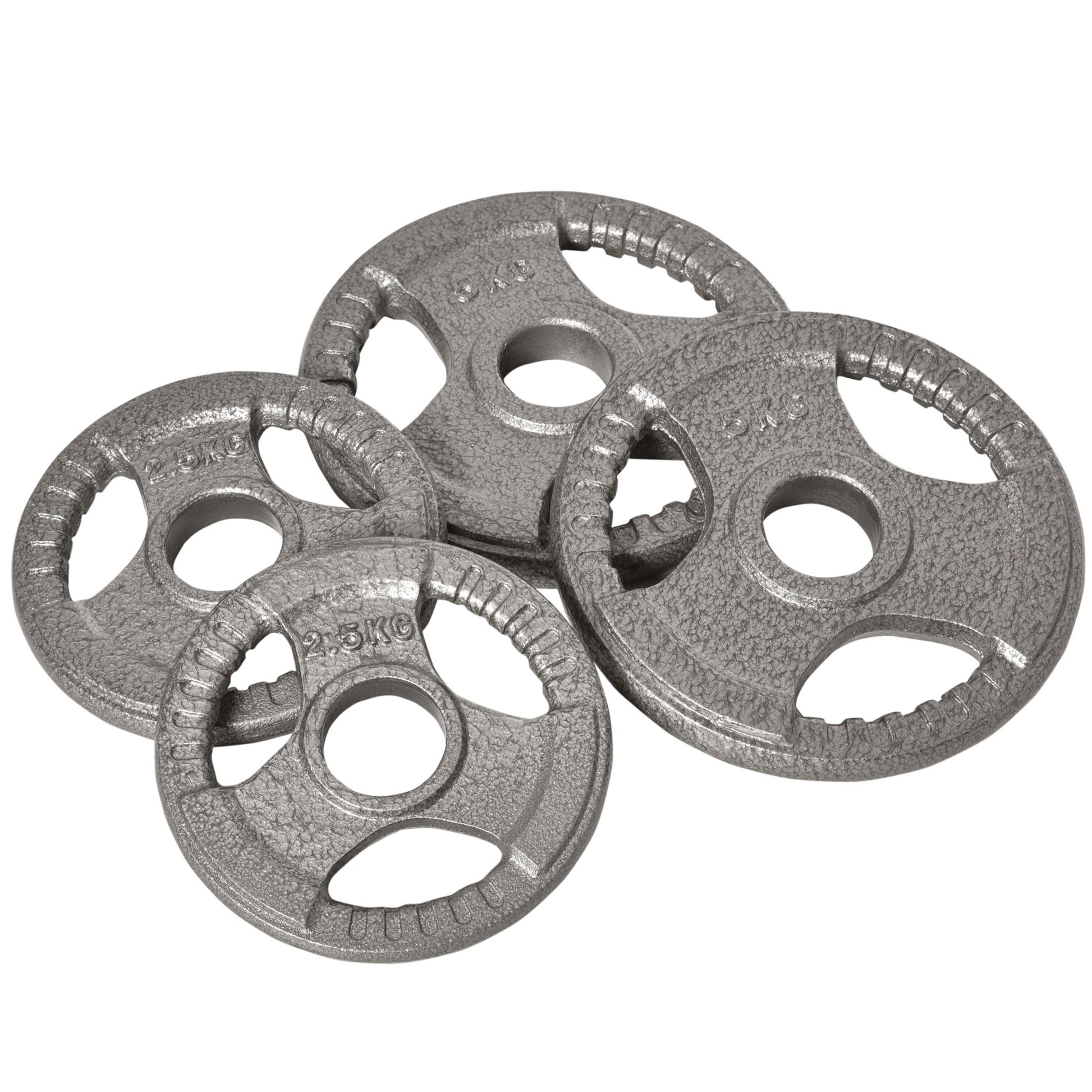 Weight Plates 2.5/2.5/5/5 kg, 4 Weightlifting Plates for 5 cm Olympic Bars, Dumbbell Plates for Weightlifting, Fitness, and Steel Weightlifting