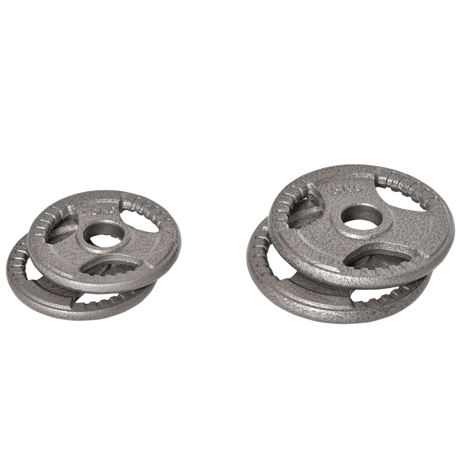 Weight Plates 2.5/2.5/5/5 kg, 4 Weightlifting Plates for 5 cm Olympic Bars, Dumbbell Plates for Weightlifting, Fitness, and Steel Weightlifting