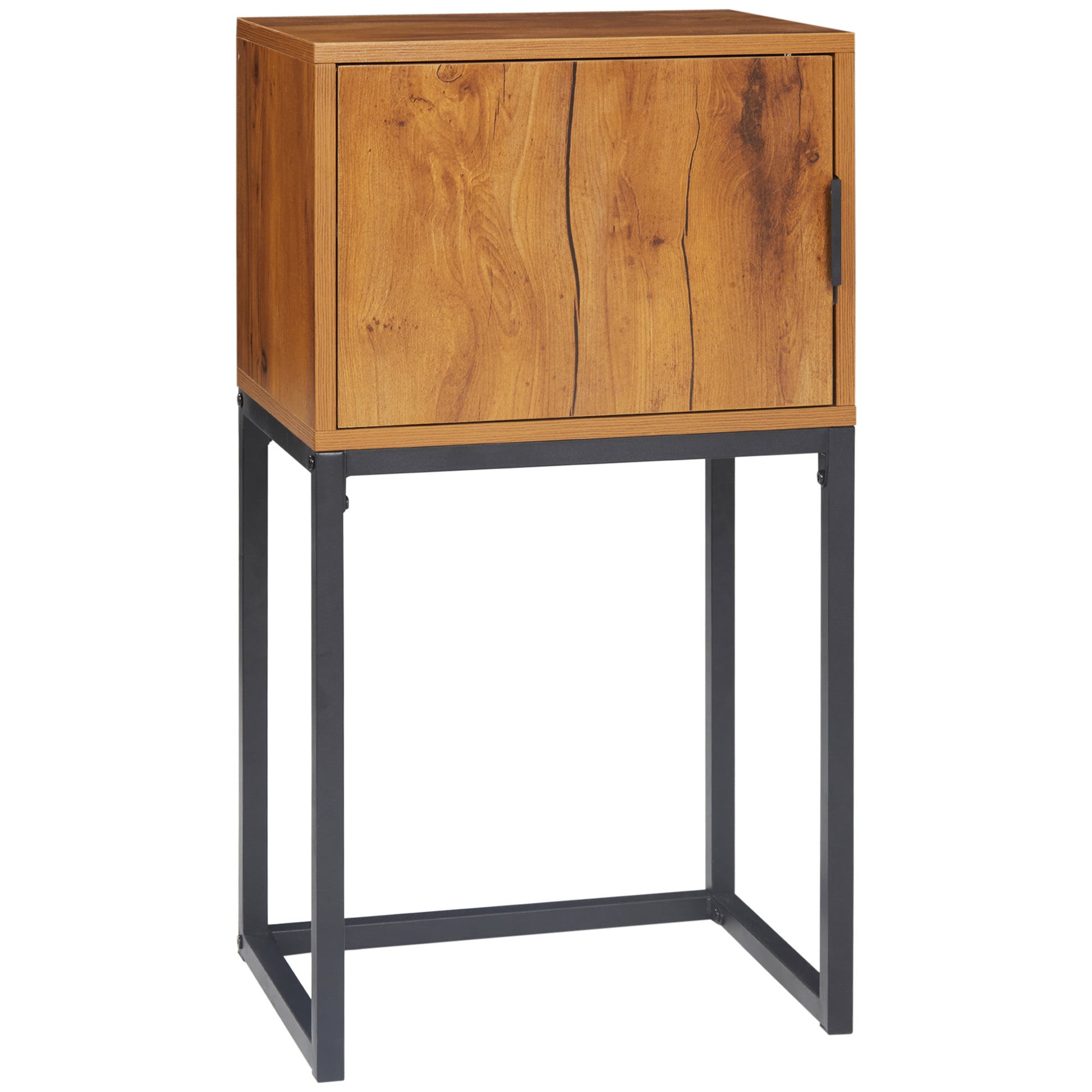 Console Table with Storage, Side Table in Industrial Design for Entryway, Living Room, Hallway, Steel, Natural, 40 x 30 x 76 cm