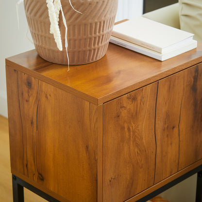 Console Table with Storage, Side Table in Industrial Design for Entryway, Living Room, Hallway, Steel, Natural, 40 x 30 x 76 cm