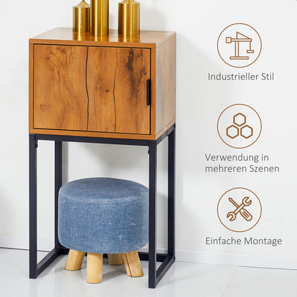 Console Table with Storage, Side Table in Industrial Design for Entryway, Living Room, Hallway, Steel, Natural, 40 x 30 x 76 cm