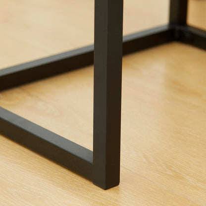 Console Table with Storage, Side Table in Industrial Design for Entryway, Living Room, Hallway, Steel, Natural, 40 x 30 x 76 cm