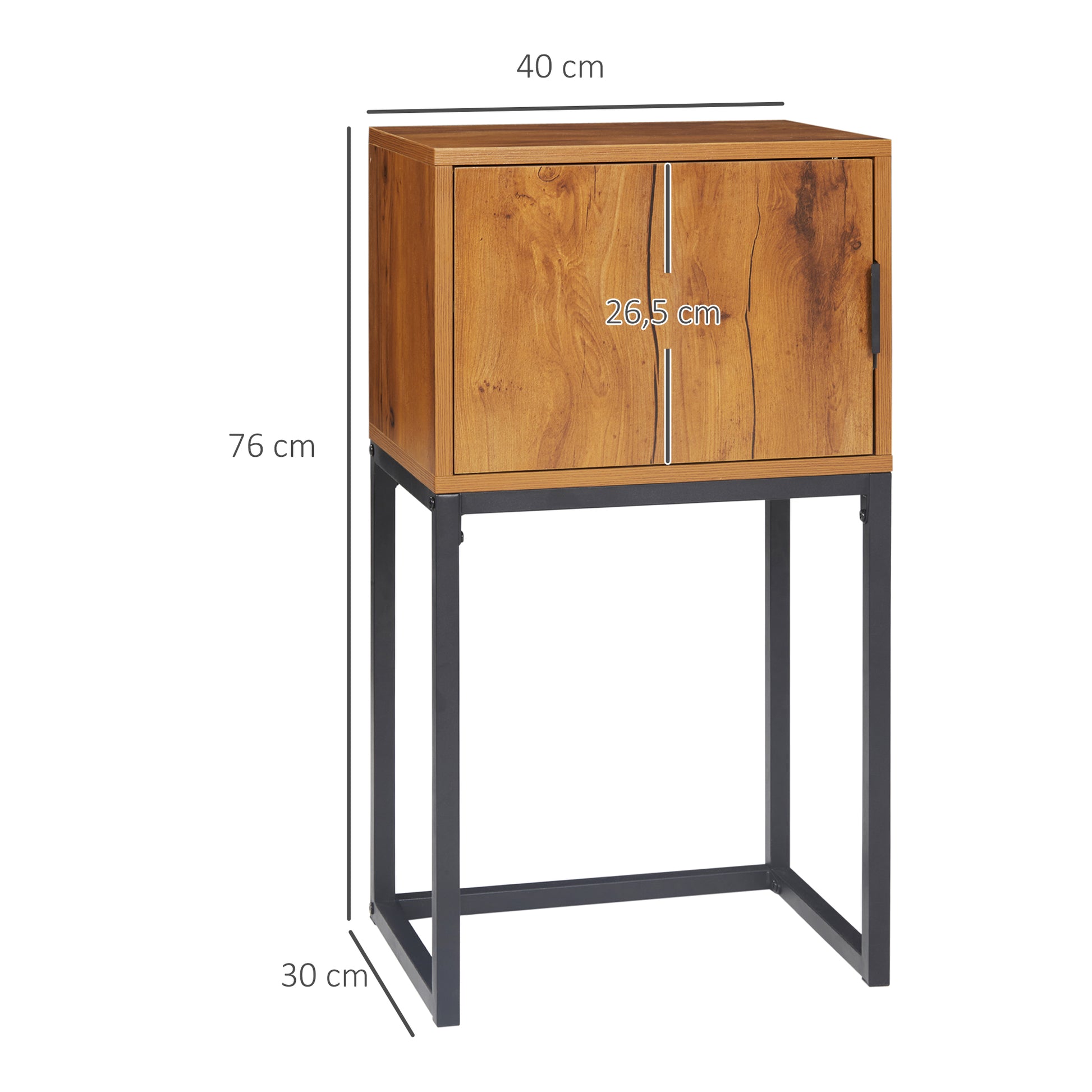 Console Table with Storage, Side Table in Industrial Design for Entryway, Living Room, Hallway, Steel, Natural, 40 x 30 x 76 cm