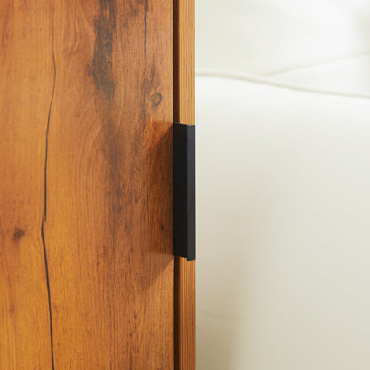 Console Table with Storage, Side Table in Industrial Design for Entryway, Living Room, Hallway, Steel, Natural, 40 x 30 x 76 cm