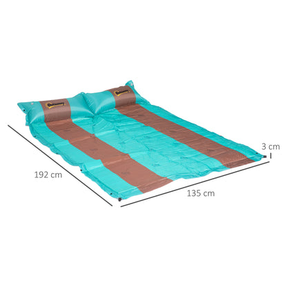 Camping Mattress for 2 People with Pillow and Carry Bag - Ultra-Light - Waterproof Sleeping Pad for Camping, Travel, Hiking