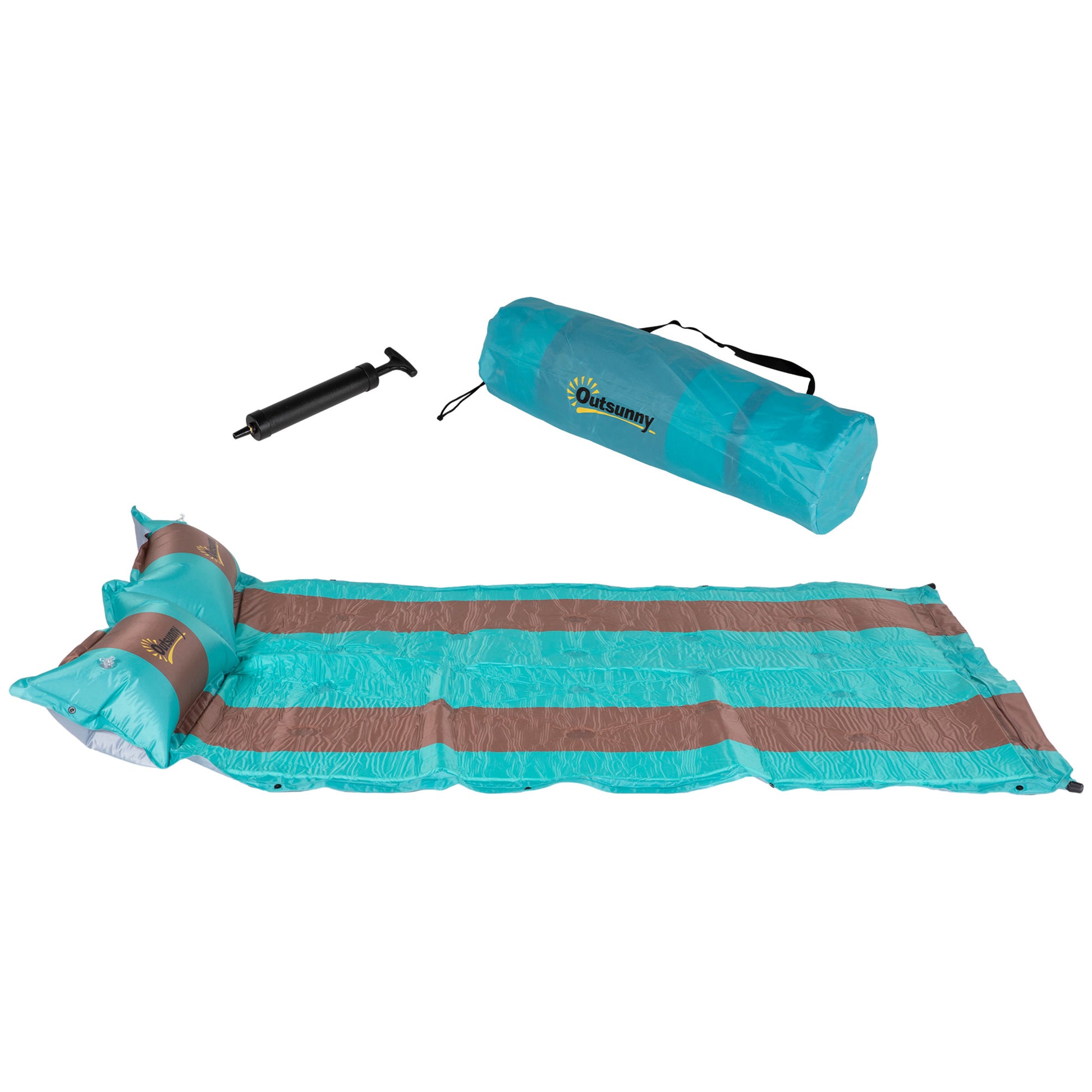 Camping Mattress for 2 People with Pillow and Carry Bag - Ultra-Light - Waterproof Sleeping Pad for Camping, Travel, Hiking