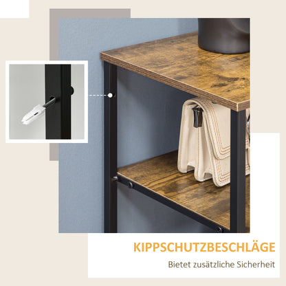 Fabric Chest of Drawers Storage Cabinet with 6 Drawers, Shelving Unit with Steel Frame Cupboard for Bedroom, Living Room Rustic Brown