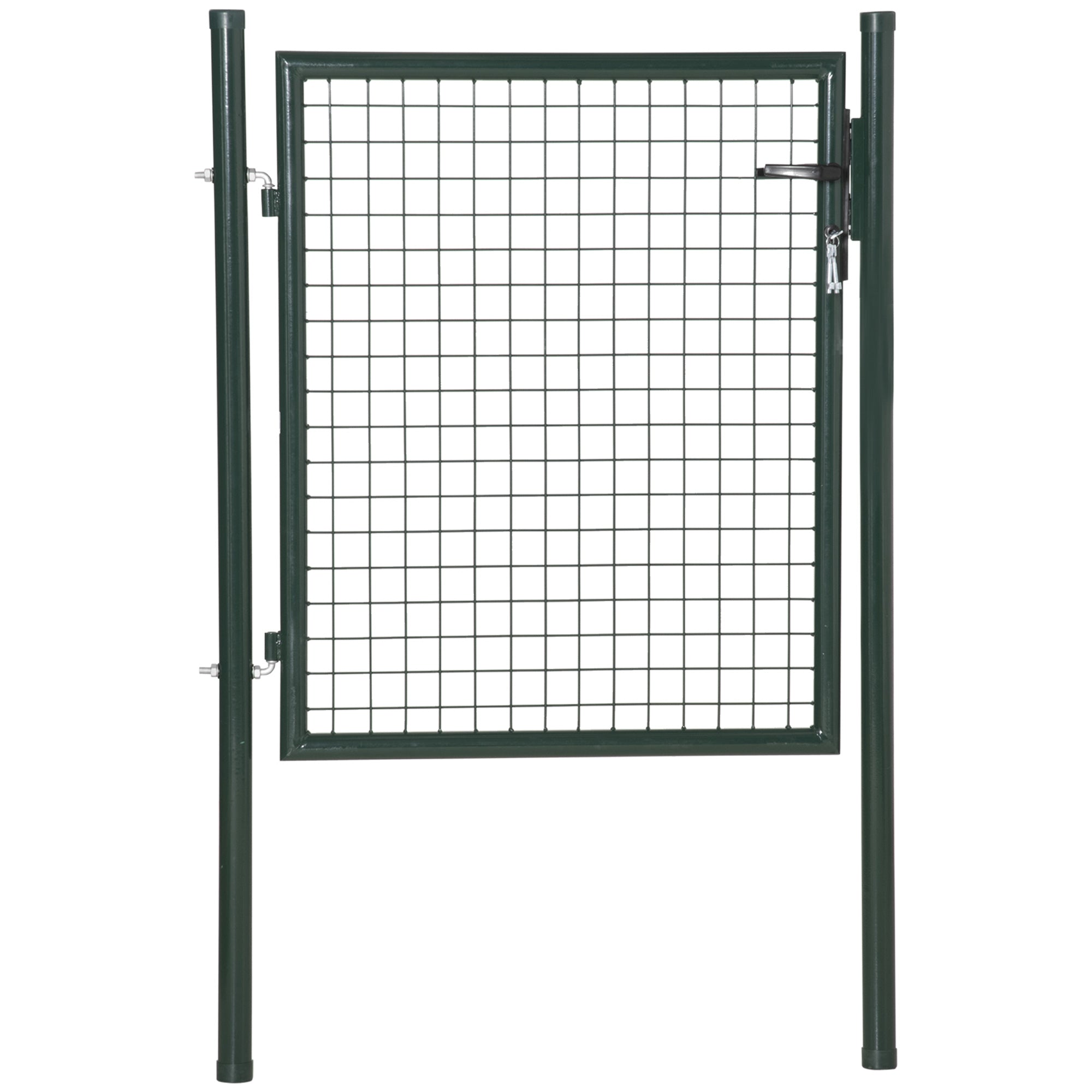 Steel Garden Gate with Lock Handle and 3 Keys Fence Door Barrier for Outdoor Patio Terrace 97x150 cm Green