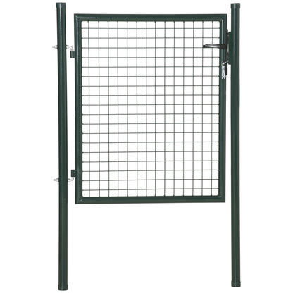 Steel Garden Gate with Lock Handle and 3 Keys Fence Door Barrier for Outdoor Patio Terrace 97x150 cm Green