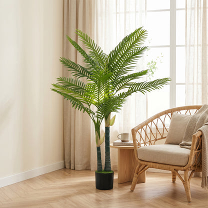 Artificial Palm Tree 150 cm (59 in) – 16-Leaf Faux Potted Plant for Living Room, Office, Balcony, Bedroom Décor