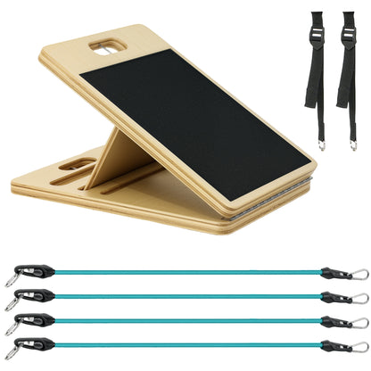 SPORTNOW Pilates Bar Kit with 6 Resistance Bands and Adjustable Inclined Board, Pilates Workout Equipment for Home, Blue