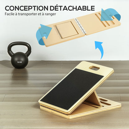 SPORTNOW Pilates Bar Kit with 6 Resistance Bands and Adjustable Inclined Board, Pilates Workout Equipment for Home, Blue