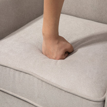 Upholstered Lounge Armchair Fabric Recliner with Armrests Removable and Washable Seat Wooden Legs for Modern Style Bedroom Load 150 kg 79x78x87 cm Gray