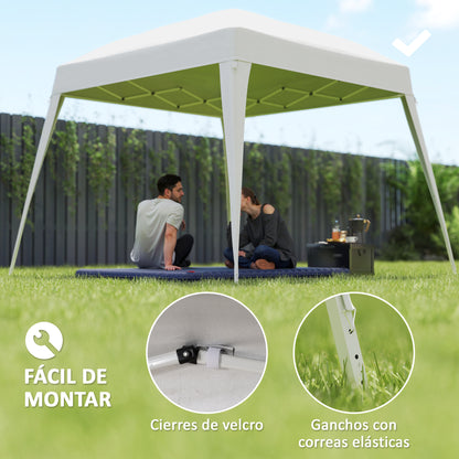 Replacement Pergola Canopy 2.4x2.4m Roof Replacement for Garden Folding Tent with 3x3m Oxford Fabric UPF 50+ Sun Protection Velcro Closures and Hooks CANOPY ONLY White