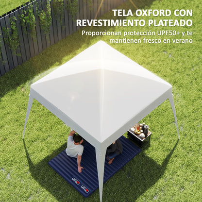 Replacement Pergola Canopy 2.4x2.4m Roof Replacement for Garden Folding Tent with 3x3m Oxford Fabric UPF 50+ Sun Protection Velcro Closures and Hooks CANOPY ONLY White