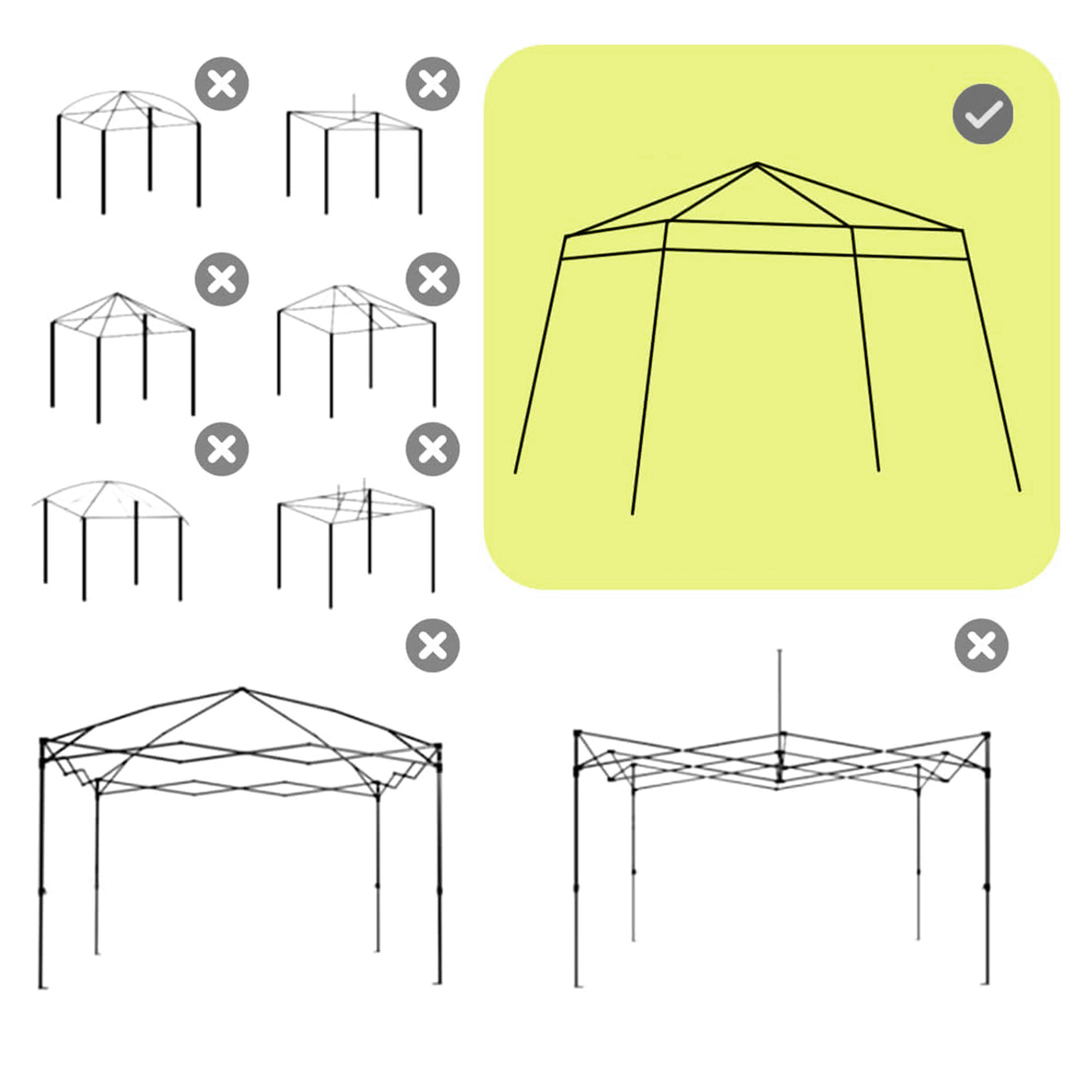Replacement Pergola Canopy 2.4x2.4m Roof Replacement for Garden Folding Tent with 3x3m Oxford Fabric UPF 50+ Sun Protection Velcro Closures and Hooks CANOPY ONLY White