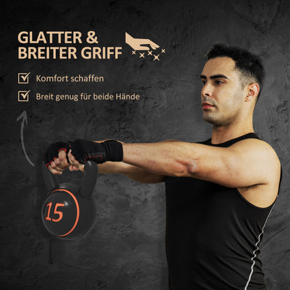 Kettlebell, 2.2kg, 4.5kg, 6.8kg Ball Dumbbell, 3-Piece Ball Weight Set for Gymnastics, Strength Training, Black