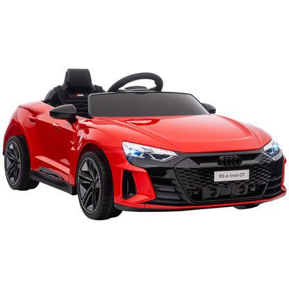 Kids Electric Car 12V Children's Vehicle with 2.4 GHz Remote Control, 2 Motors, Kids Car with 4 Sprung Wheels, Horn, Headlights, Music, Soft Start, Training Wheel, for 3-5 Years, Red