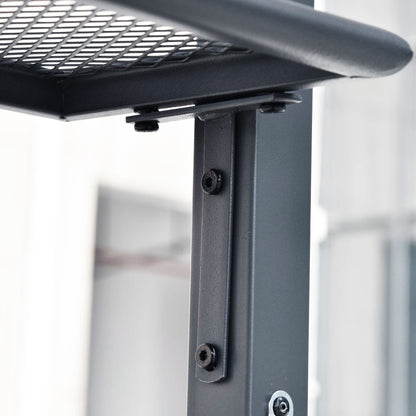 Grill Pavilion Garden Tent Grill Gazebo Balcony Pavilion with Shelves Flame-Retardant Double Roof Gray 245 x 148 x 252 cm