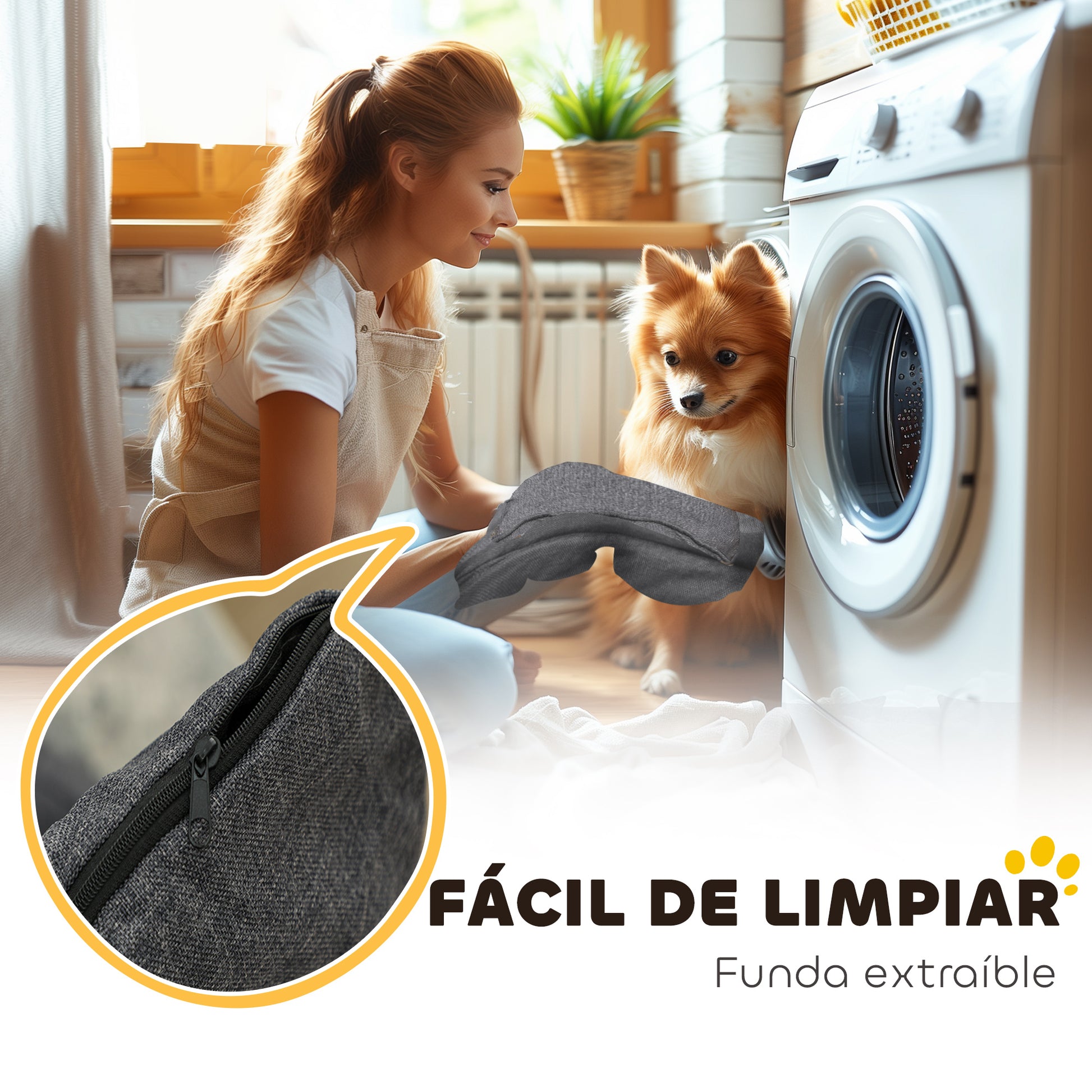 Small Dog Bed Pet Bed with 2 Pillows Dog Mattress with Non-Slip Base Removable and Washable Cover 70x50x30 cm Gray
