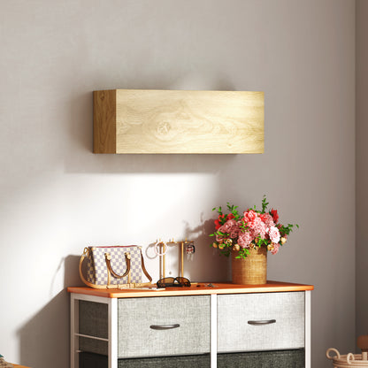 Wall Mounted Bathroom Cabinet with Flip-Down Door, Suspended Bathroom Cabinet with Wooden Shelves, 80x25x30 cm, Natural Wood