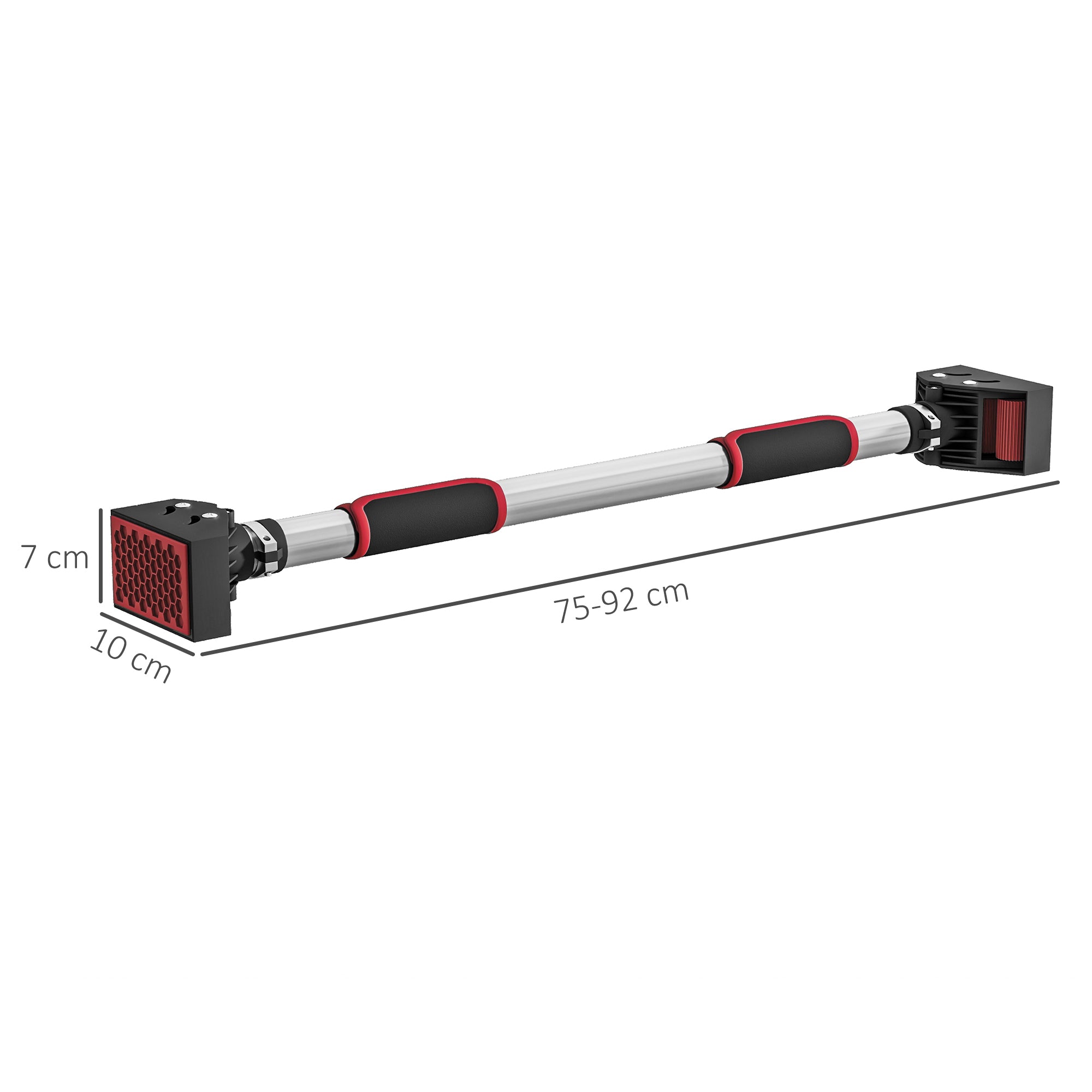 SPORTNOW Pull-Up Bar, Adjustable Door Frame, Non-Slip Chin-Up Bar Wall Mount, Pull Up Bar for Home Fitness, Gym, Steel, Black