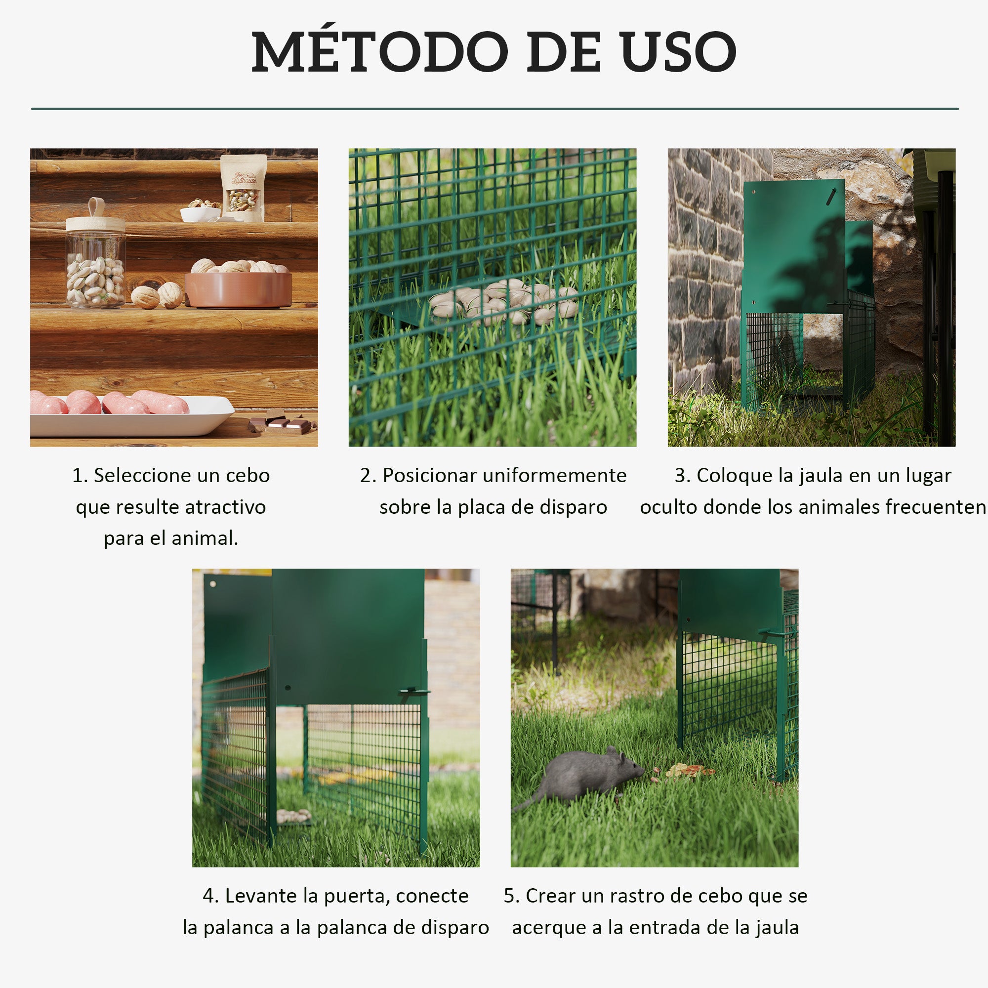 Live Animal Trap with 2 Doors Metal Capture Cage with Handle for Rabbits Minks Small Foxes 80x25x30 cm Dark Green