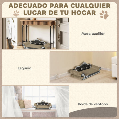 Cardboard Cat Scratcher Sofa 2-in-1 Cat Scratcher with Catnip for Indoor 56.5x24x26 cm Brown